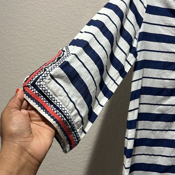 Mud Pie Navy and White Striped Swim Coverup - Picture 3 of 8